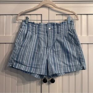 American Eagle Outfitters (AEO) Striped Paperbag Mom Shorts in size 2.